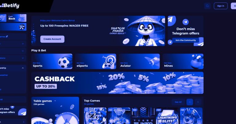 Betify Casino - Sport, Casino und Krypto auf einer Plattform