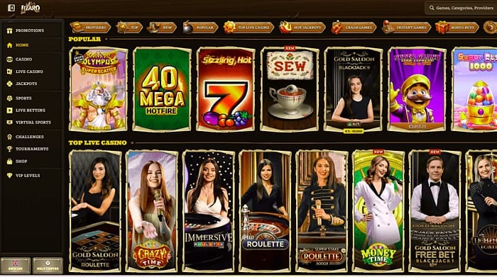 Game catalog at Lizaro: 13,000 titles, 100 providers