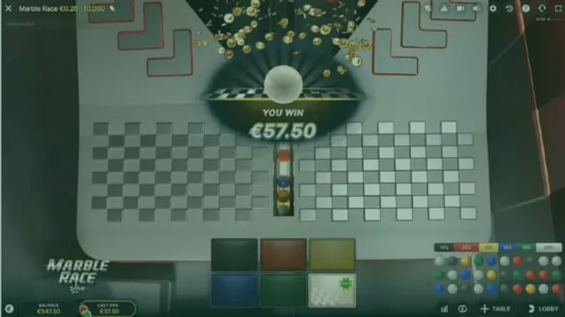 Vergleich der physischen Spielmechanik von Marble Race und Roulette als Live Casino Spiele